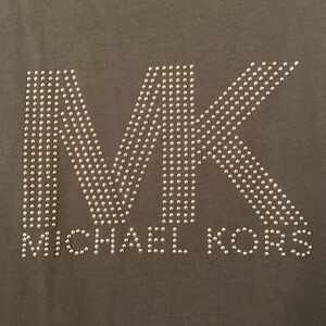 MICHAEL Michael Kors Olive Green Gold Studded Tee